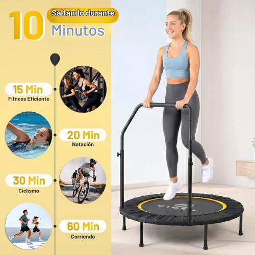 Vista 5 de CLORIS Trampolín plegable de 40 pulgadas con mango de espuma ajustable, con funda acolchada segura, el mejor regalo.