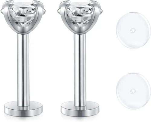 Vista 11 de D.Bella Retenedores de piercing transparentes de 16G para cartílago flexible para hélix, daith, rook, tragus, retenedor de aretes Bioflex, nariz
