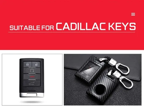 Vista 3 de ontto Funda para llavero Cadillac para Chevrolet C7, Corvette, protección completa, funda de llave de automóvil ABS para SRX DTS STS XTS CTS Negro