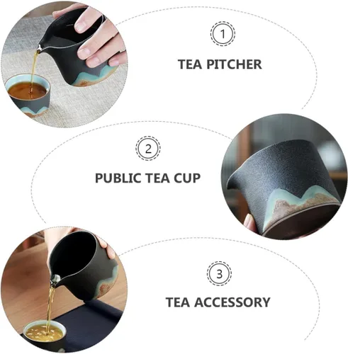 Vista 2 de Juego de té japonés para jarra, dispensador de té de cerámica, arcilla negra para té Oolong Puer