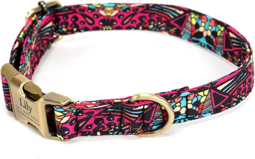 Vista 3 de Collar de perro personalizado con nombre y número de teléfono grabado, collar ajustable personalizado para cachorros, collar de algodón orgánico