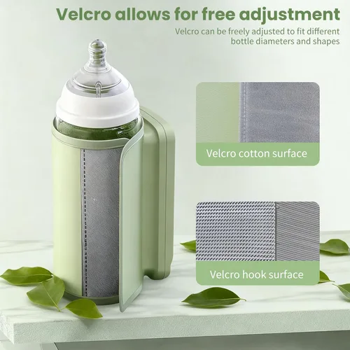 Vista 6 de Calentador de botellas aislado portátil, calentador de bebé sin agua, 6000 mAh y control de temperatura de 6 niveles, con una pequeña luz de altura