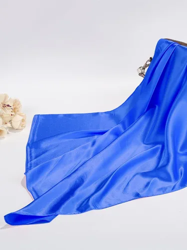 Vista 7 de SATINIOR 3 piezas de bufanda de cuello para mujer, bufanda cuadrada de gasa de seda, bufanda de satén para la cabeza, cuello Ascot para mujer