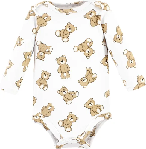 Vista 4 de Hudson Baby Body unisex de algodón de manga larga para bebé, leopardo rosa rojo