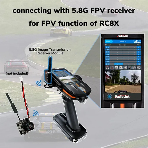 Vista 2 de Radiolink 5.8GHz 800TVL 200mW FPV Cámara para pantalla RC8X FPV
