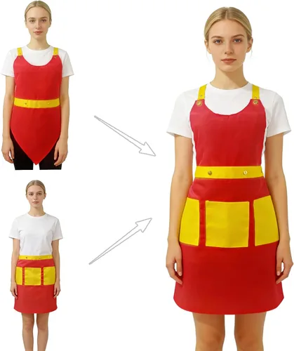 Vista 10 de Server Aprons For Women Men With 3 Pockets, 2pc Set, Waterproof Apron For Kitchen Cooking Waitress Gardening Art Work