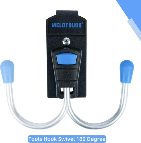 Vista 3 de MELOTOUGH Funda para herramientas con gancho para cinturón de herramientas con clip de metal para cinturón de trabajo (azul)