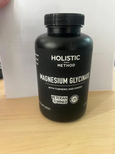 Vista 6 de Cápsulas de glicinato de magnesio con cúrcuma orgánica y jengibre - 180 cápsulas veganas para dormir, relajación, calambres musculares y apoyo