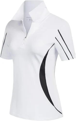 Vista 2 de JACK SMITH Polo de golf para mujer, manga corta, ajuste seco, con cremallera, tallas S-XXL