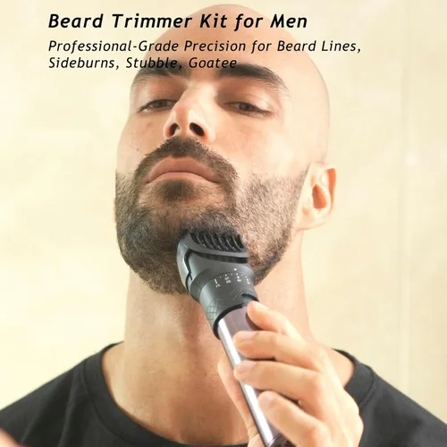 Vista 2 de Aesfee - Juego de recortadora de barba profesional 3 en 1 y cortadora de pelo para hombres, resistente al agua IPX7, kit de afeitadora eléctrica