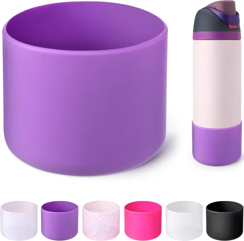 Vista 11 de Funda de Silicona para Botella de Agua Owala de 24oz, Manga Protectora Antideslizante Brillante para Botella de Agua Owala que Protege las Botellas