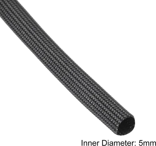 Vista 4 de uxcell Protector de cable de aislamiento, manga de fibra de vidrio de alta temperatura de 9.8Ft-16.4 ft m negro