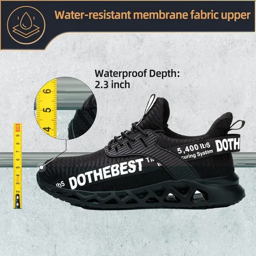Vista 4 de Furuian - Tenis con punta de acero para hombres y mujeres, zapatos de seguridad ligeros, cómodos, a prueba de pinchazos, zapatos de trabajo