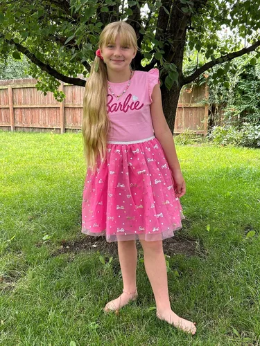 Vista 3 de Barbie Vestido de tul para niñas de talla pequeña a talla grande