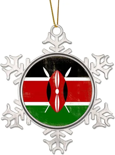 Vista 11 de Merry Christmas Metal Snowflake Christmas Ornaments Retro China Hong Kong Flag National Flag Ornaments Winter Decorations for Christmas Tree Xmas