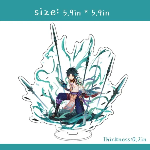 Vista 5 de Genshin Impact - Tarjeta de arena acrílica para decoración de escritorio, figura de juego de anime, regalo para amigos y jugadores
