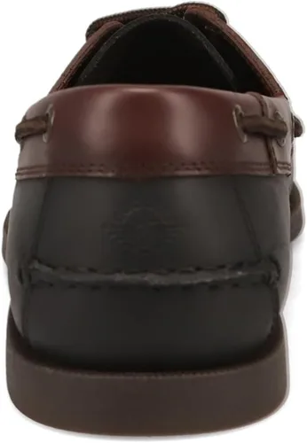 Vista 4 de Dockers Vargas zapatos mocasines de cuero cosidos a mano para hombre Negro marrón