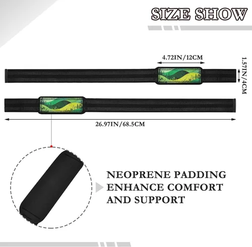 Vista 3 de Green Gradient forests Lifting Wrist Strap 26" Neoprene Padded Pair of Gym Straps for Weightlifting, Bodybuilding, Powerlifting, Strength Training