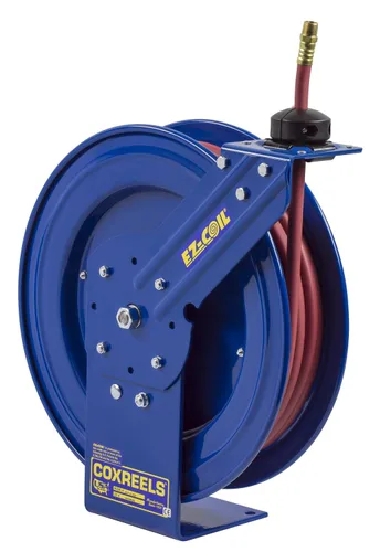Vista 3 de EZ-Coil carrete para manguera seguro de alto rendimiento, 300 psi, incluye manguera, diámetro interno de la manguera 1/4 pulgada, 25 pies