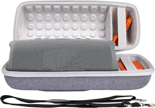 Vista 2 de Khanka Funda de transporte de repuesto para altavoz Bluetooth inalámbrico portátil impermeable JBL Charge 4/5. Espacio adicional para cargador y Gris