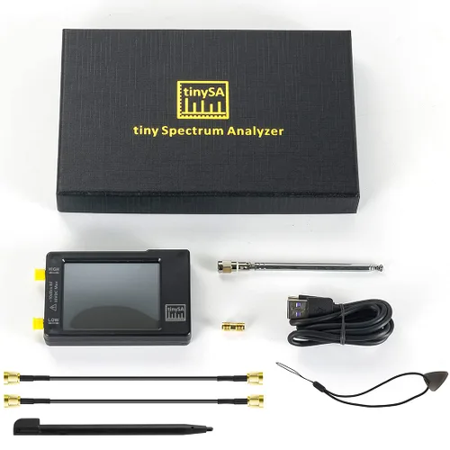Vista 9 de Analizador portátil de espectro TinySA, AURSINC V0.3.1 Analizador de frecuencia portátil, Generador de señal 100kHz a 960MHz Entrada MF/HF/VHF UHF