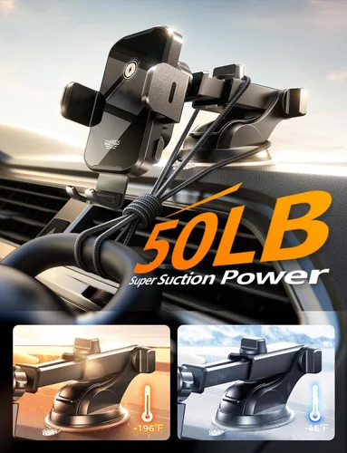 Vista 5 de Soporte inalámbrico con cargador de coche para teléfono, carga rápida de 15W, soporte de teléfono con sujeción automática para el salpicadero