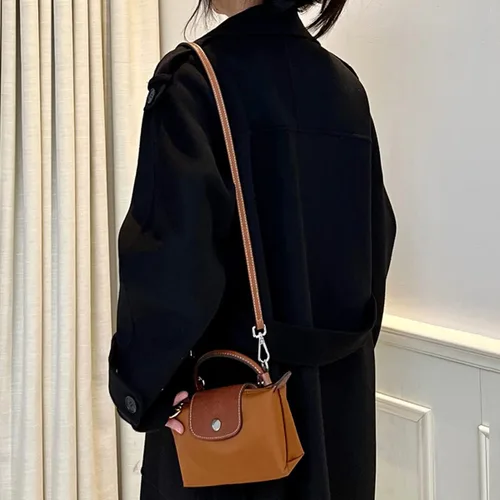 Vista 6 de jiesinlov Longchamp Le Pliage - Kit de conversión de correa de cuero compatible con Longchamp Le Pliage Original Mini bolsa, correas cruzadas
