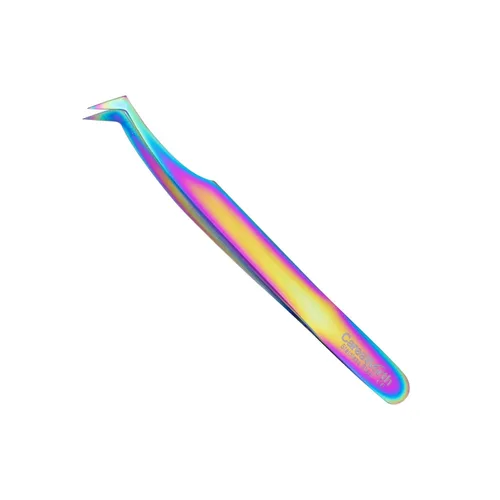 Vista 4 de Pinzas de extensión de pestañas de calidad suiza, volumen ruso, titanio, multicolor, J1 (Dolphin)