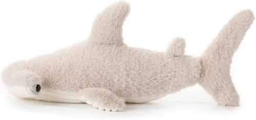 Vista 3 de The Petting Zoo Hammerhead - Peluche de tiburón de peluche, regalos para niños, animales marinos Fuzzlez, juguete de peluche de tiburón gris, 17