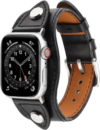 Vista 6 de Correas delgadas compatibles con correas de Apple Watch de 1.496 in 1.575 in 1.614 in 1.654 in 1.732 in 1.772 in 1.811 in 1.929 in para mujeres
