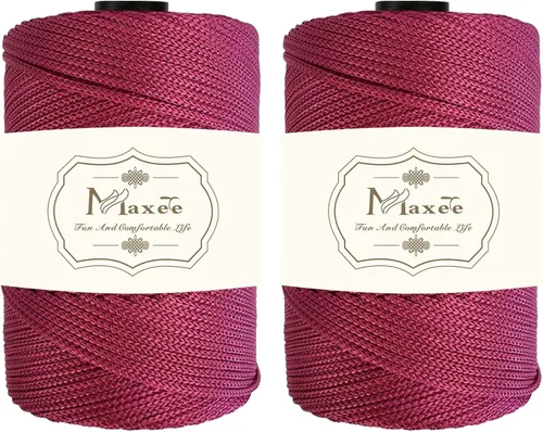 Vista 74 de Cordón de macramé de poliéster de alta calidad de 0.118 in × 218 yardas, 0.118 in, 100% polipropileno, ideal para ganchillo, ganchos de pared