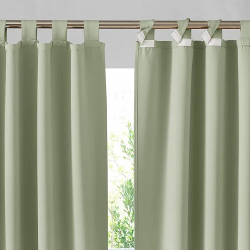 Vista 37 de RYB HOME Cortinas para Exteriores para Patio - 2 Paneles Cortinas para Exteriores Desmontables con Parte Superior Adhesiva Impermeables Opacas