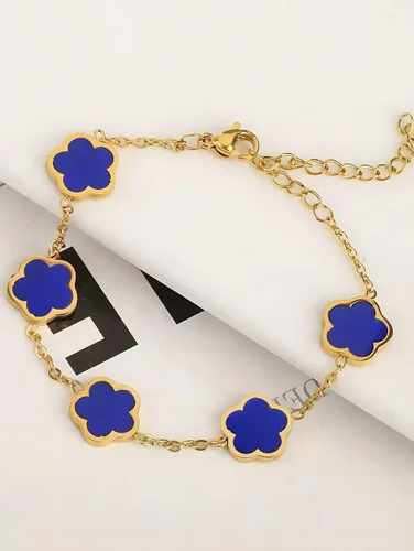 Vista 4 de Lucky Clover 18K Gold Plated Clover Necklace Bracelet Earring for Women Fashion Cute Simple Jewelry Sets Hypoallergenic Women Jewelry Gifterhuan