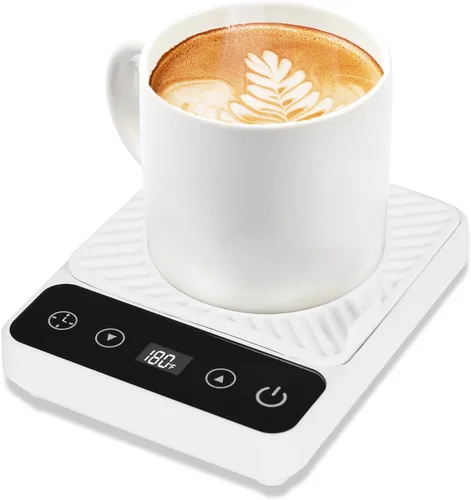 Vista 9 de Calentador de tazas – Calentador eléctrico de taza de café con temporizador, calentador de taza de café para escritorio apagado automático, control