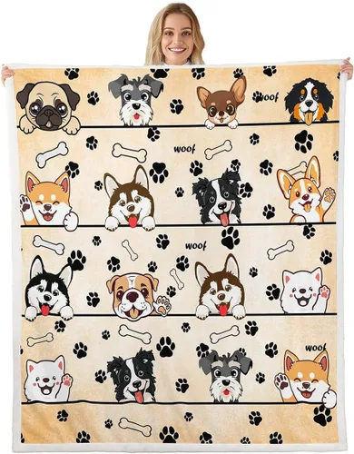 Vista 26 de Manta de franela de animales de dibujos animados para todas las estaciones, manta de cama azul con estampado de amor Kawaii para decoración