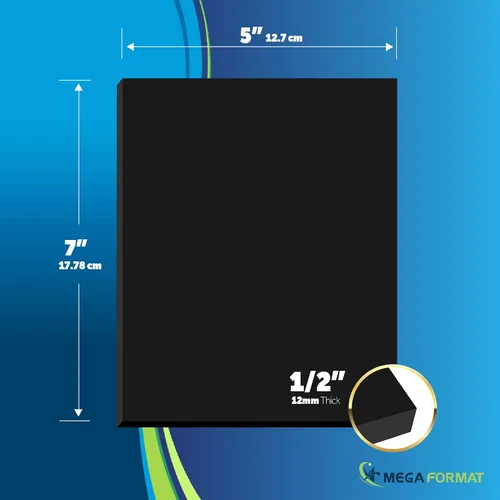Vista 2 de Mega Format Hojas de plástico de PVC expandido – Hoja negra rígida de 5 x 7 pulgadas para manualidades, señalización y exhibiciones – Sintra Negro