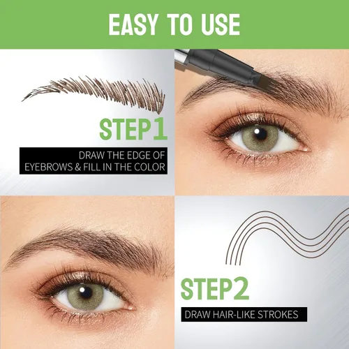 Vista 6 de Pluma líquida para cejas de 4 puntas, punta ultra fina, cejas, forro, barba, cabello (1# marrón claro)