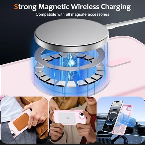 Vista 172 de Anuck - Funda magnética para iPhone 11 compatible con MagSafe, carcasa trasera mate translúcida dura, borde de TPU, delgada, resistente a impactos