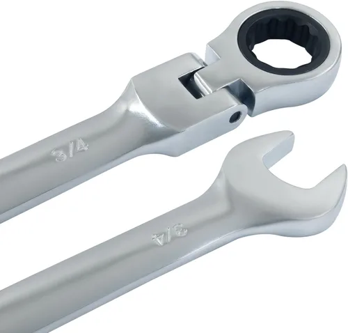 Vista 4 de Murtenze Llave combinada de trinquete de cabeza flexible de 3/4 pulgadas, SAE 72 dientes llave de engranajes de cabeza de extremo de caja de 12