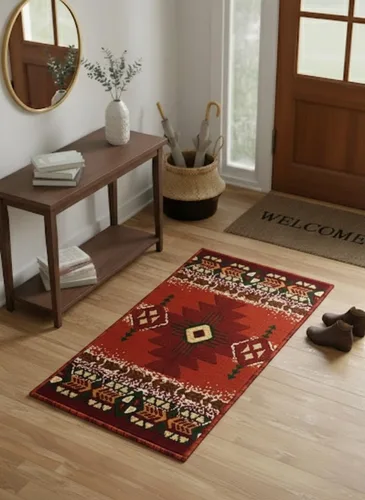 Vista 115 de YHSF South West - alfombra estilo nativo americano del suroeste C318 - fácil de limpiar, gruesa, suave, duradera, alfombra inspirada en tribus