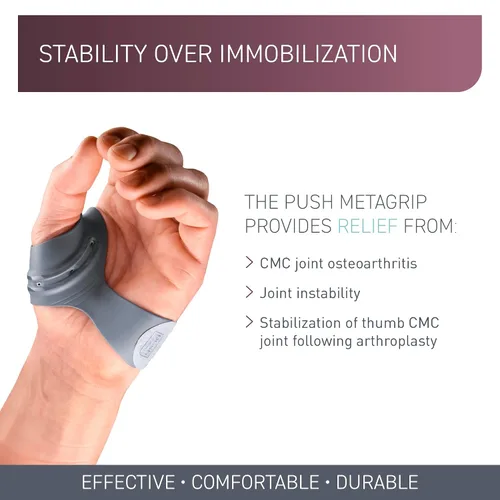 Vista 2 de PUSH MetaGrip CMC Faja de pulgar para dolor de artritis en la articulación CMC. Estabiliza la articulación CMC del pulgar sin limitar la función