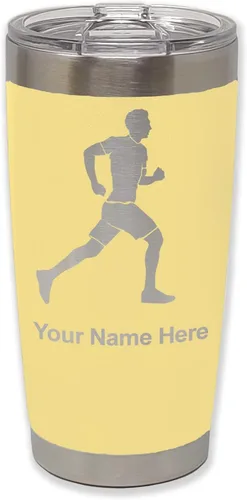 Vista 41 de LaserGram Personalized 20oz Tumbler, Running Man (Black)