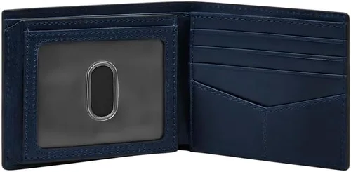 Vista 27 de Fossil Derrick - Cartera plegable de piel con bloqueo RFID y ventana de identificación abatible para hombre