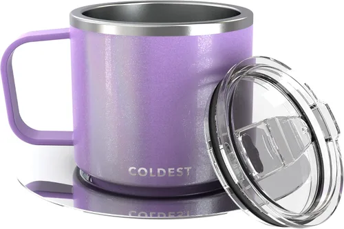 Vista 12 de Coldest Taza de café espresso apilable aislada con platillo – Taza de café espresso de viaje de triple pared aislada de acero inoxidable para viaje