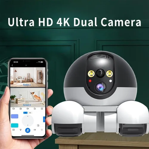 Vista 3 de Cámaras para mascotas de 360° para interiores, robot móvil de la cámara del Wifi