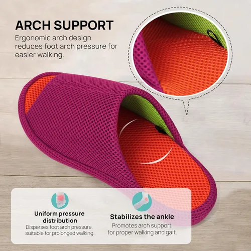Vista 3 de Ortho+rest Pantuflas ortopédicas con soporte de arco para mujer, zapatos ortopédicos para casa