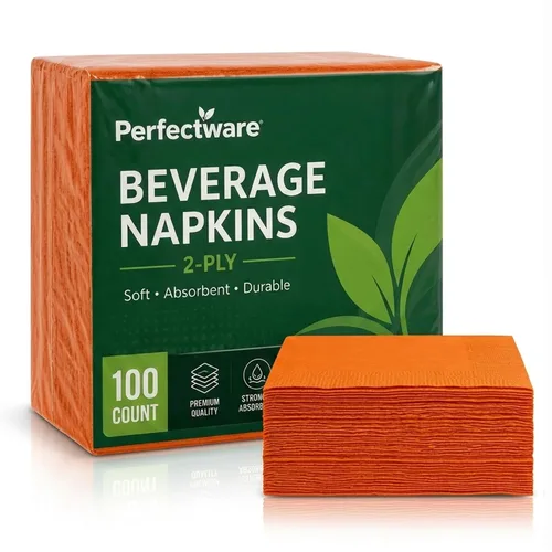 Vista 12 de Perfectware Servilletas de bebidas negras de 2 capas, 100 unidades, servilletas de cóctel suaves y absorbentes, servilletas desechables de fiesta