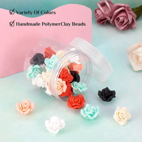 Vista 6 de KISSITTY 30 cuentas de arcilla polimérica para mujer, joyería nupcial, collares, pulseras, aretes, marco de fotos para el cabello, álbum