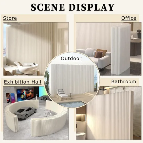 Vista 7 de Divisor de habitación de papel, separadores de habitación portátiles y pantallas de privacidad plegables, divisor para separación de habitaciones