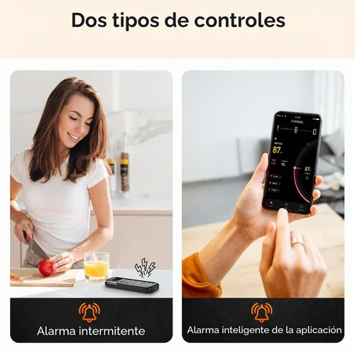 Vista 6 de Termómetro de carne Bluetooth Newise con aplicación inteligente, alcance inalámbrico de 800 pies y base LCD, sonda recargable, termómetro digital
